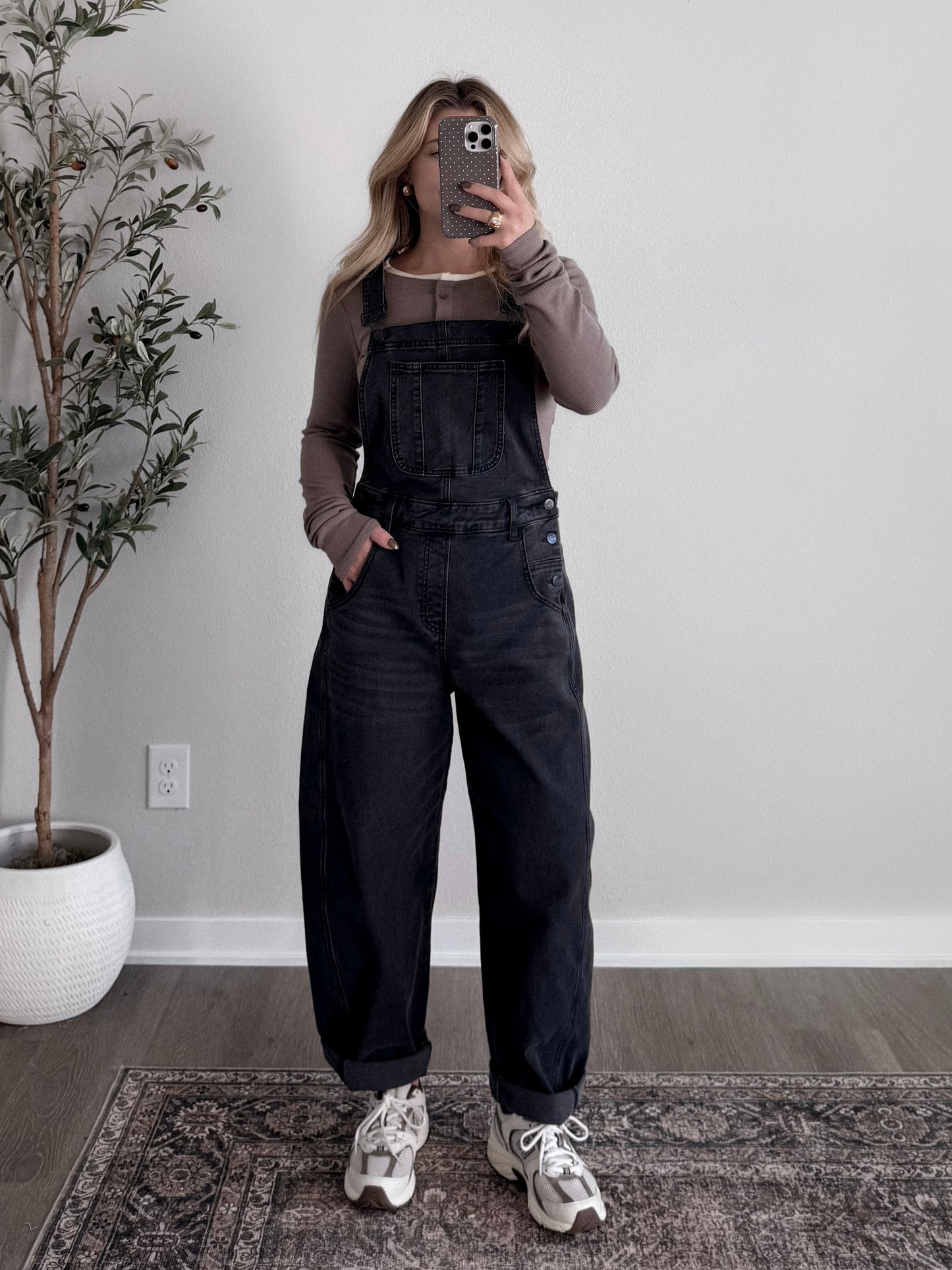 Asher Barrel Overalls / Washed Black (PREORDER: est ship 11.18)
