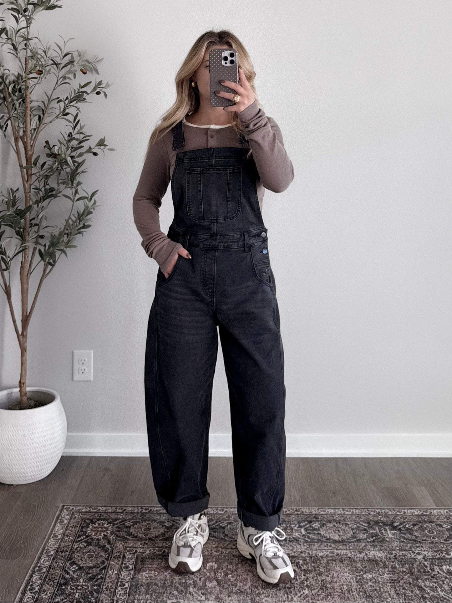 Asher Barrel Overalls / Washed Black (PREORDER: est ship 11.18)