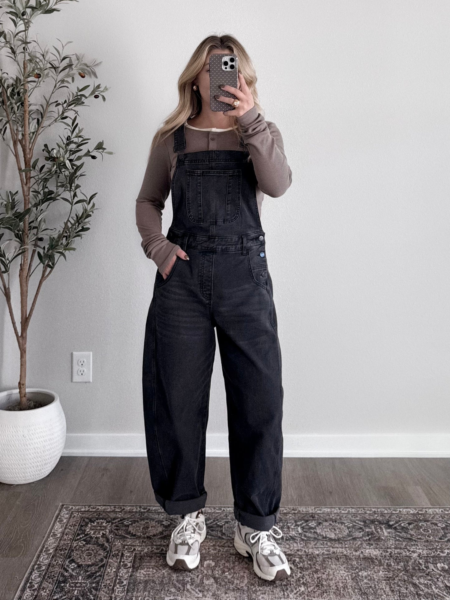 Asher Barrel Overalls / Washed Black (PREORDER: est ship 11.18)