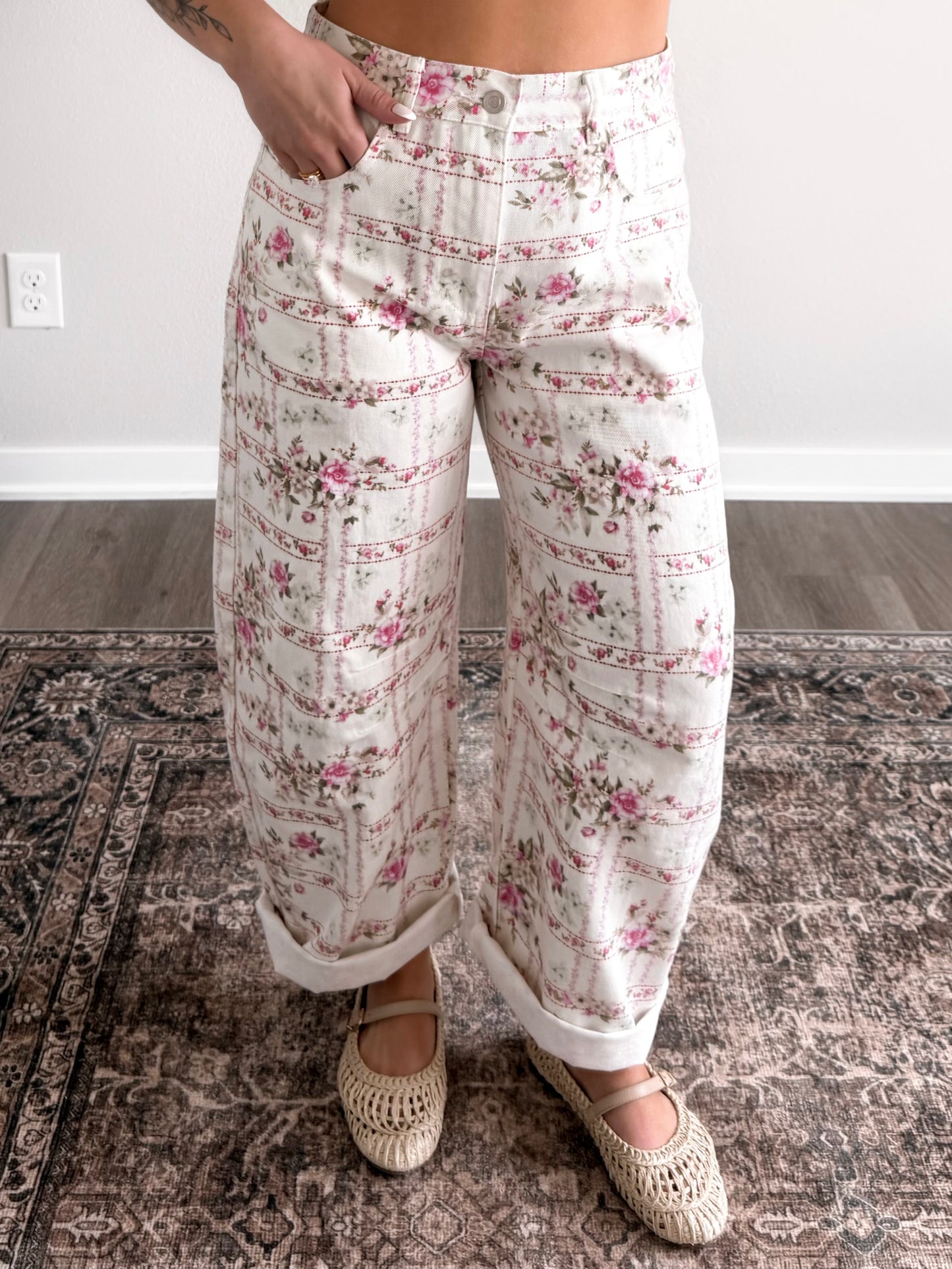 Garden Archive Floral Barrel Pant