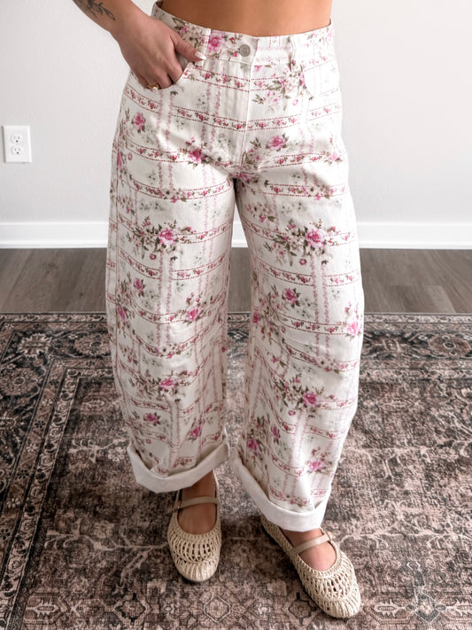 Garden Archive Floral Barrel Pant