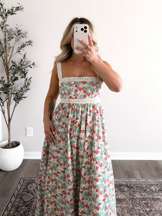 Strawberry Vineyard Maxi Dress