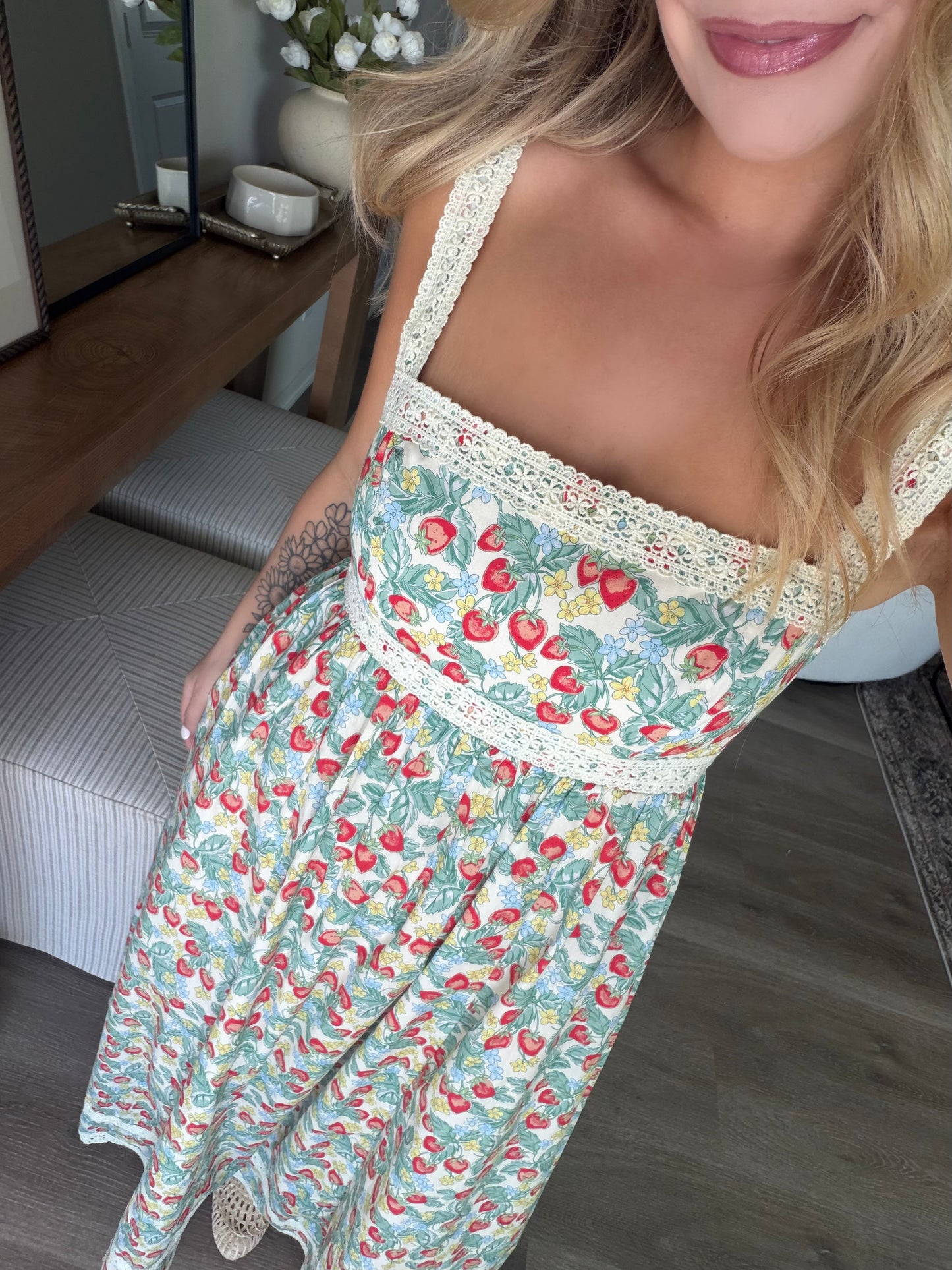 Strawberry Vineyard Maxi Dress