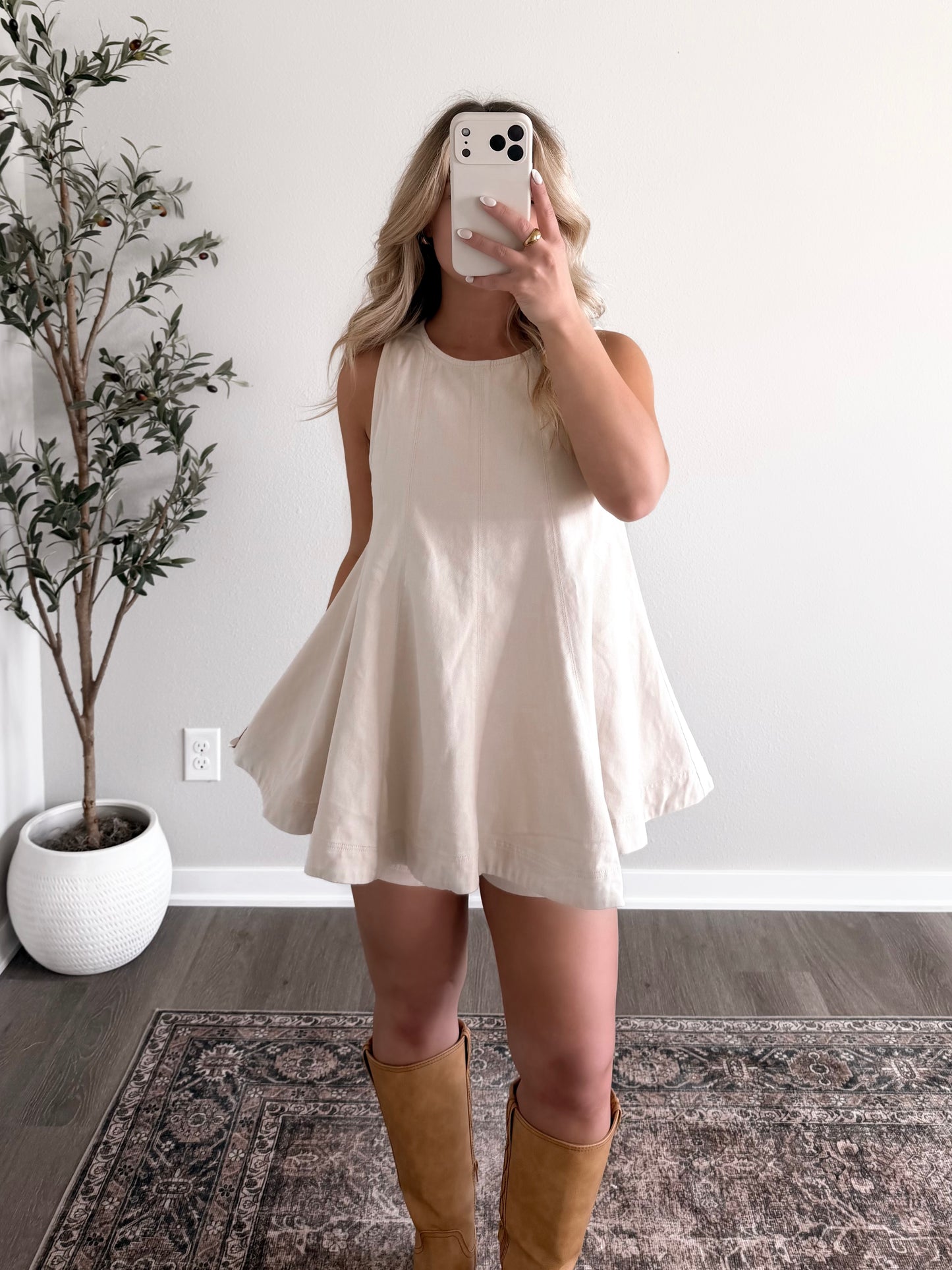 Short Story Denim Set / Cream