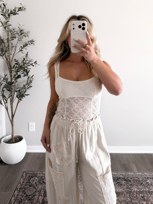 Halo Lace Tank / Cream