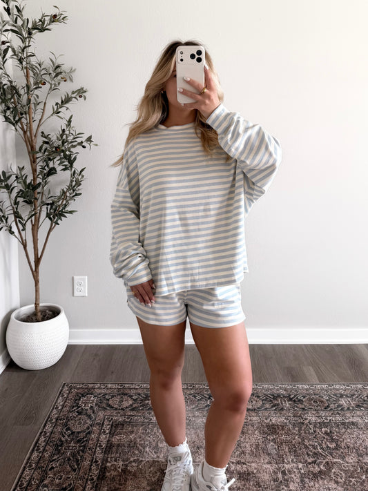 Daybreak Striped Lounge Set / Butter-Sky