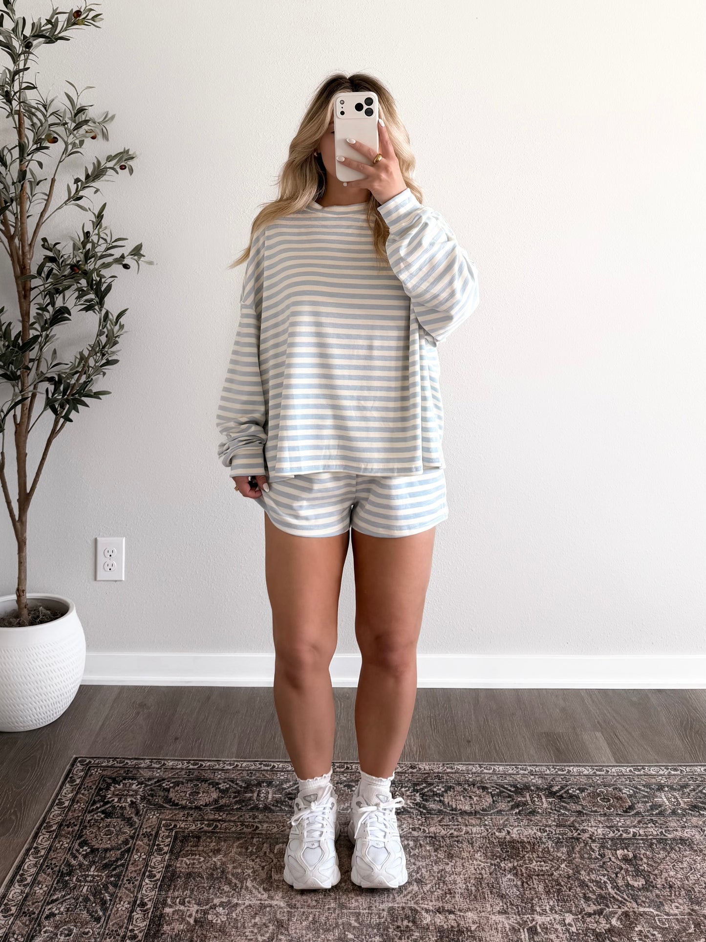 Daybreak Striped Lounge Set / Butter-Sky