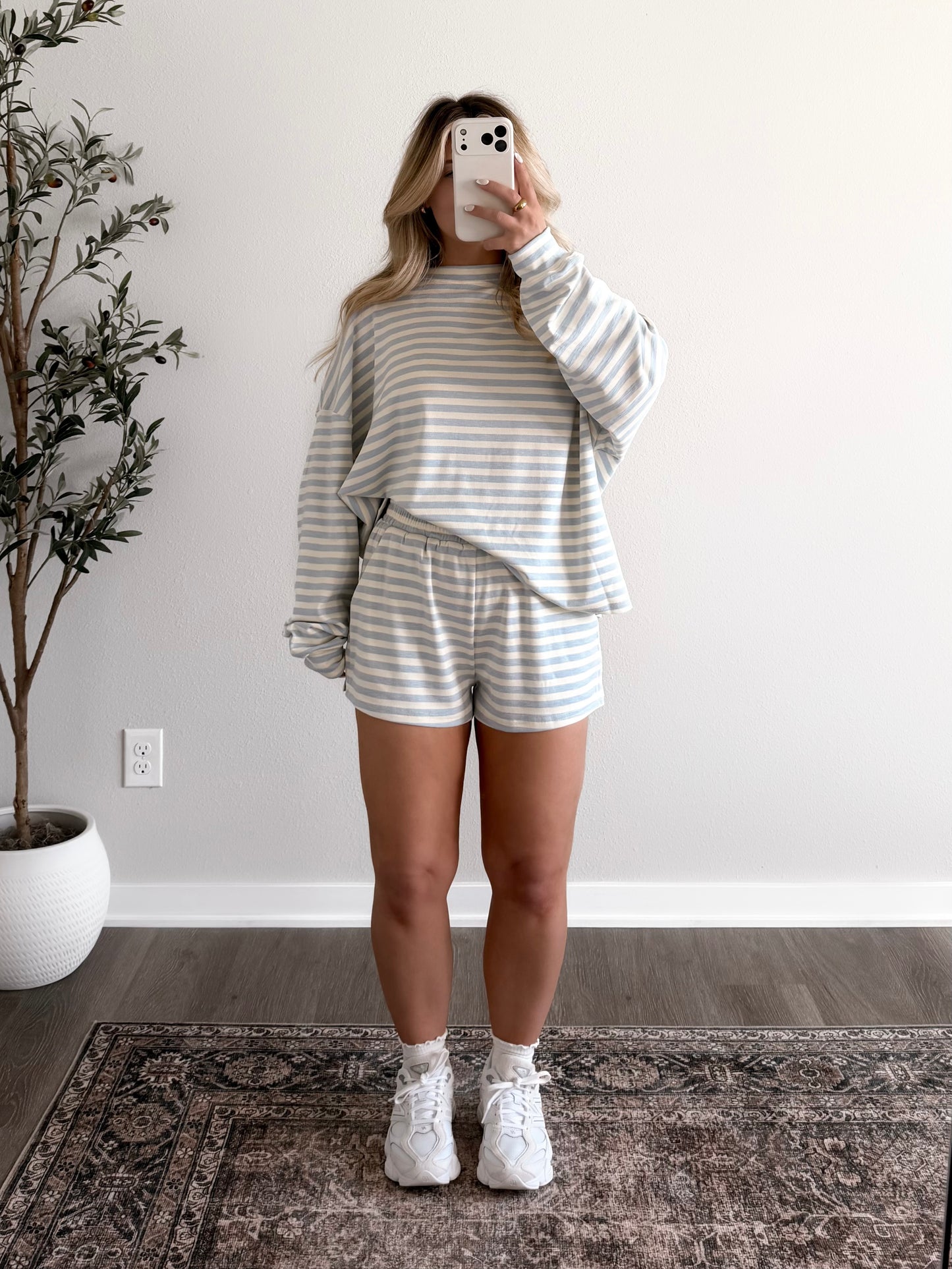 Daybreak Striped Lounge Set / Butter-Sky