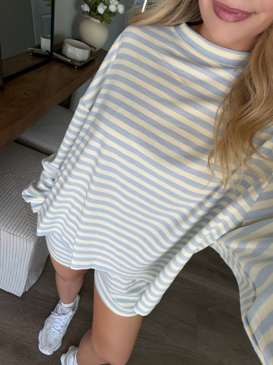 Daybreak Striped Lounge Set / Butter-Sky
