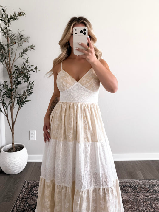 Summer Light Eyelet Maxi Dress