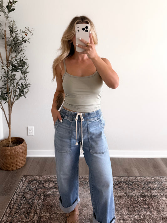 Everyday Built-In Bra Tank / Soft Green