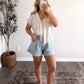 Penny Lace Linen Top / Solid Oat