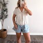 Penny Lace Linen Top / Solid Oat