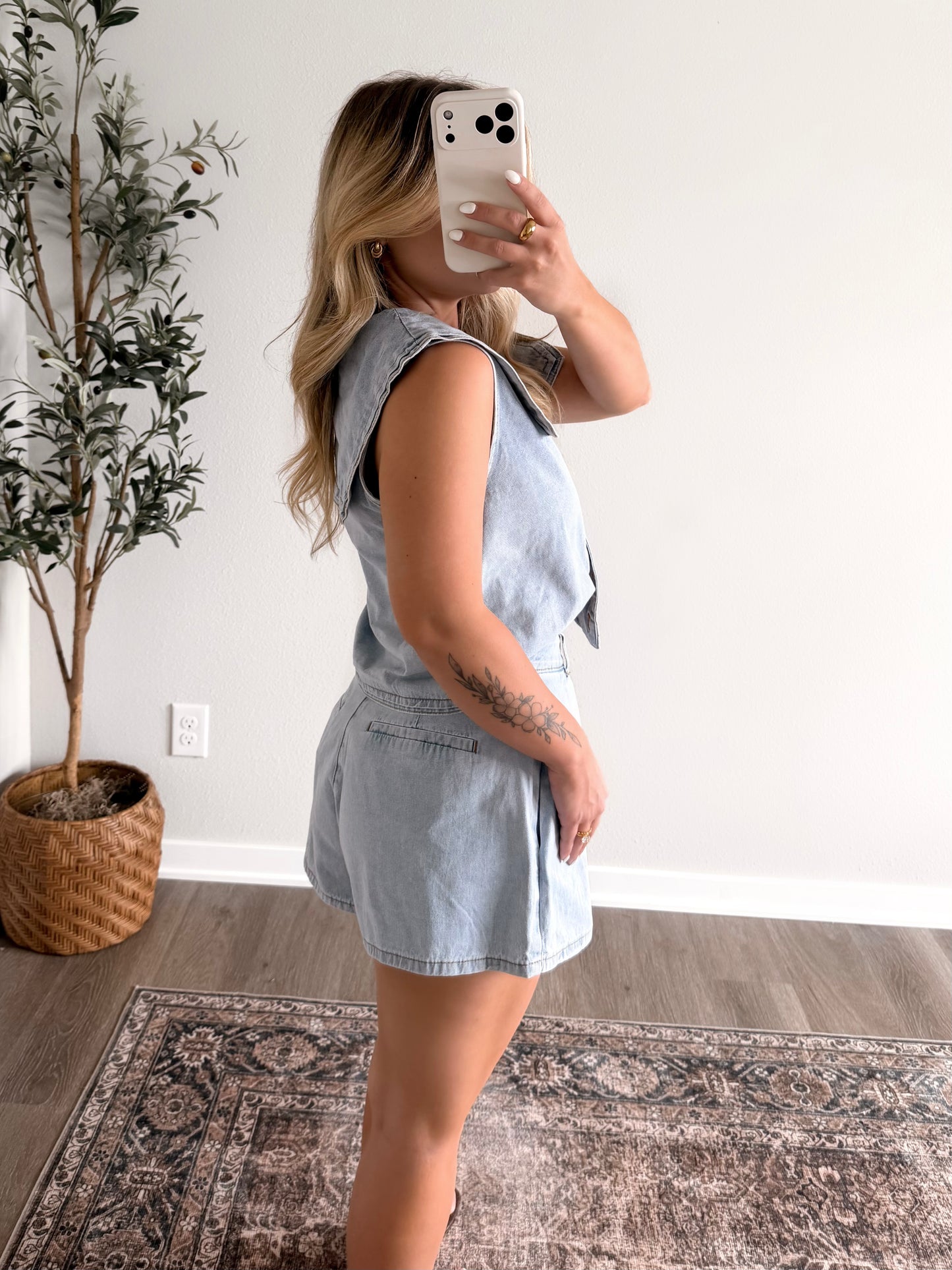 Small Town Denim Short Set