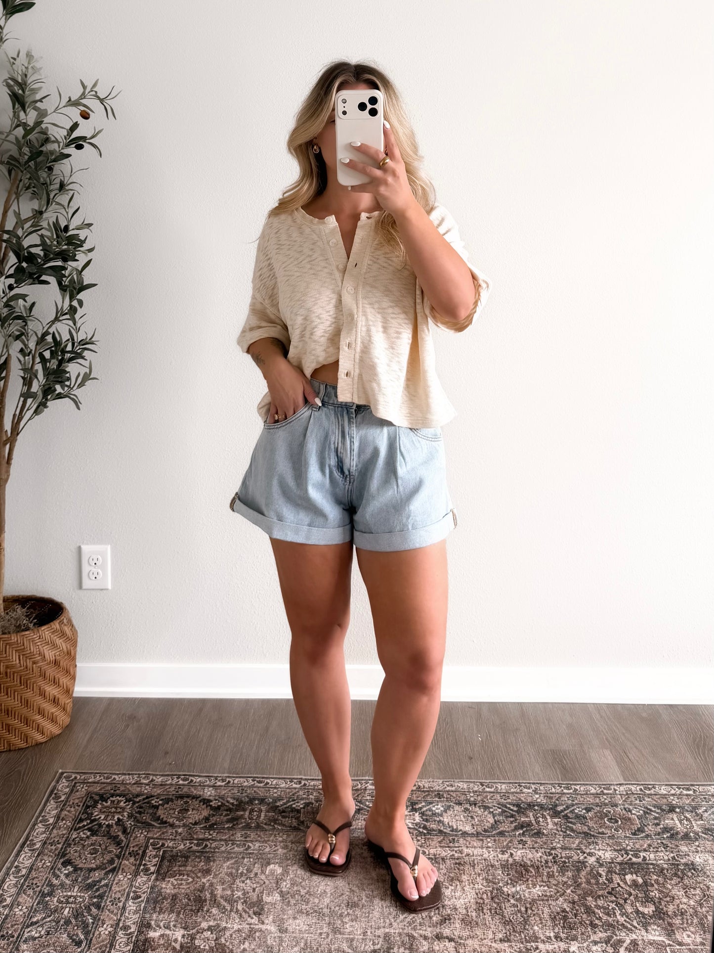 Oatmilk Button Down Top