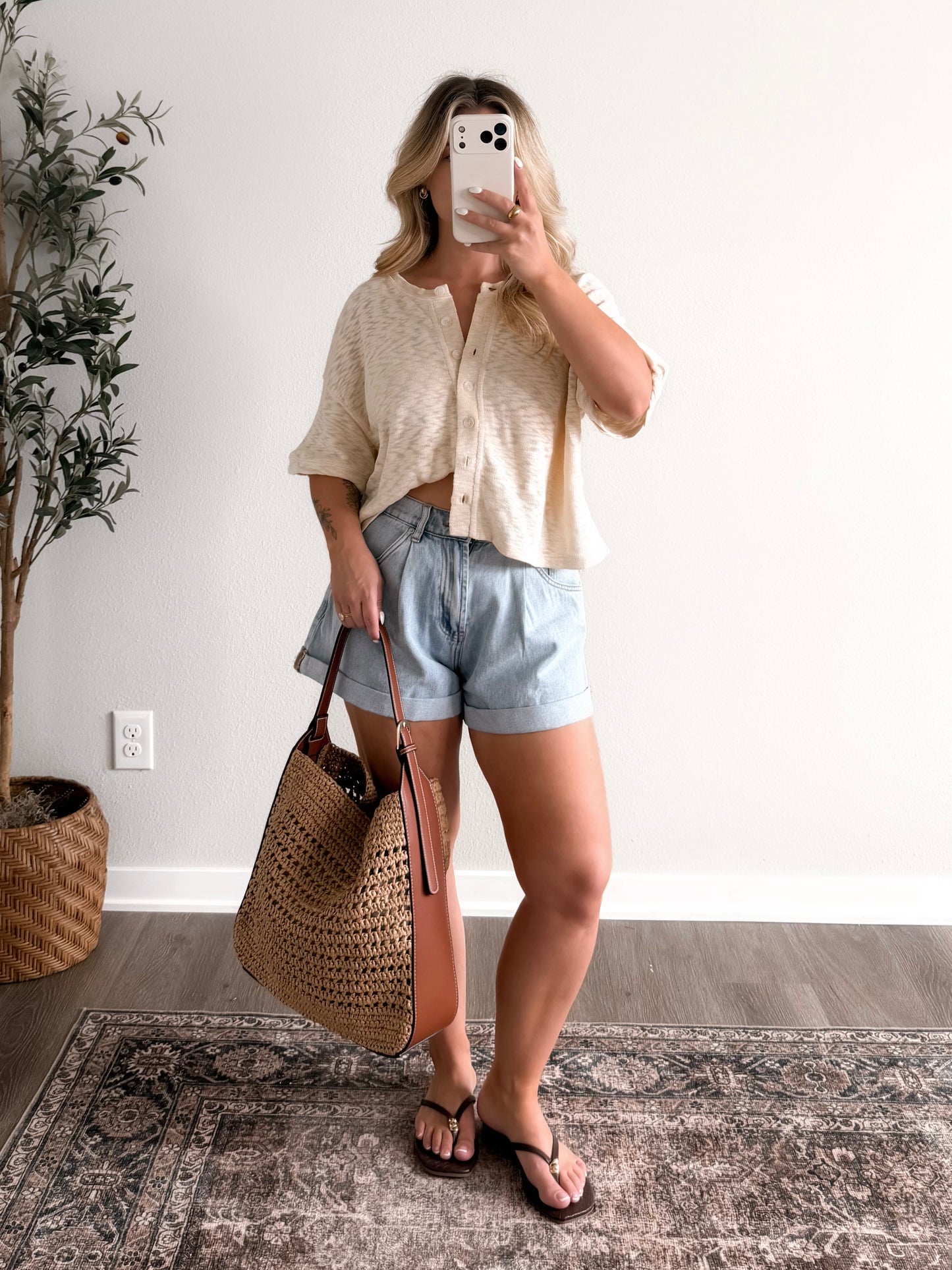 Junie High Waisted Denim Shorts
