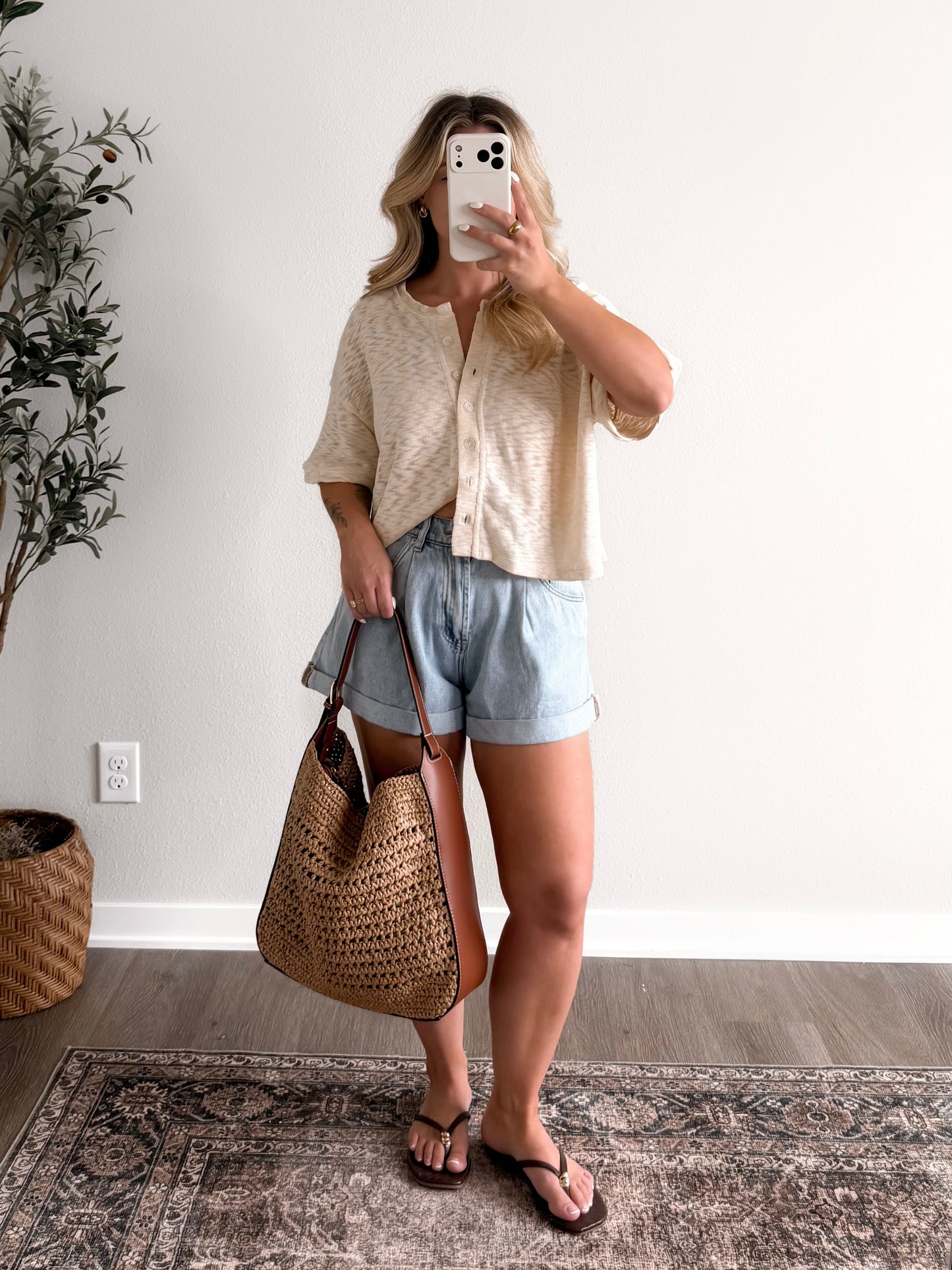 Oatmilk Button Down Top