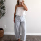 Gridlock Check Print Barrel Pant / Blue