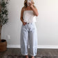 Gridlock Check Print Barrel Pant / Blue