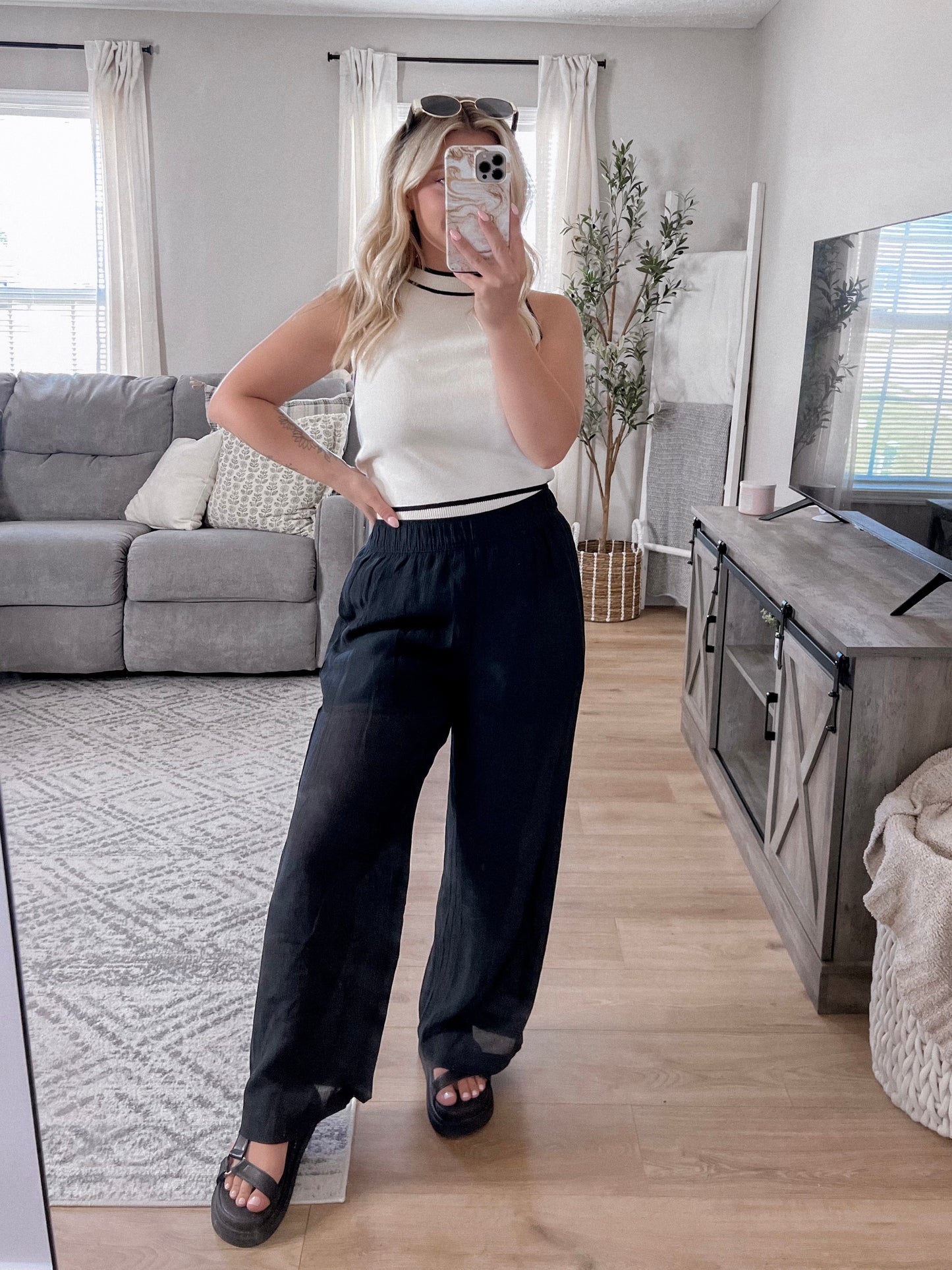 Dark Skies Wide Leg Pants - Black