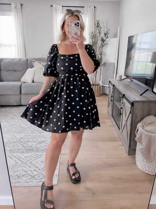 Chic As Can Be Polka Dot Dress Final Sale