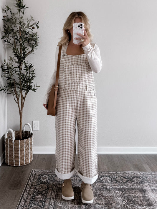 Farm Gingham Relaxed Overalls (Restocking Early October)