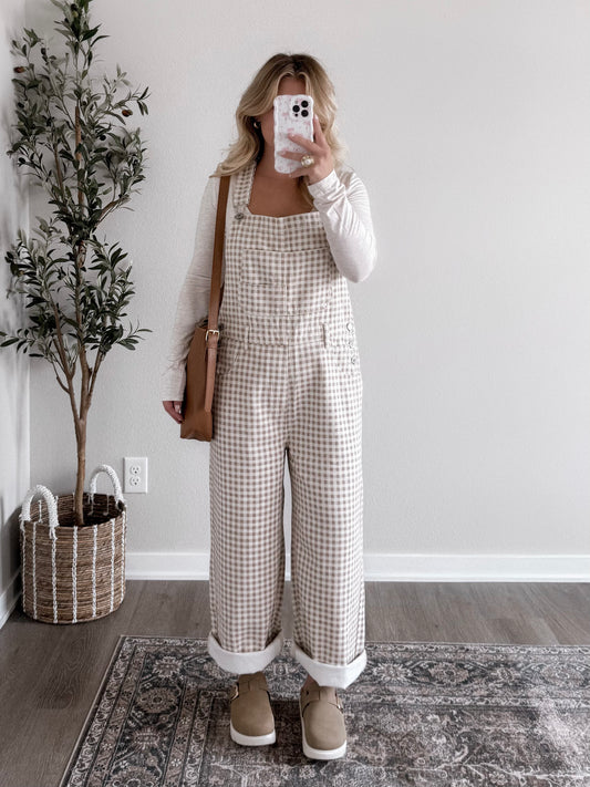 Farm Gingham Relaxed Overalls (Restocking Early October)