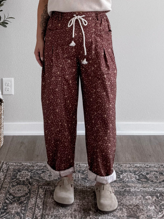 Rustic Floral Relaxed Barrel Pant (Restocking End Of August)