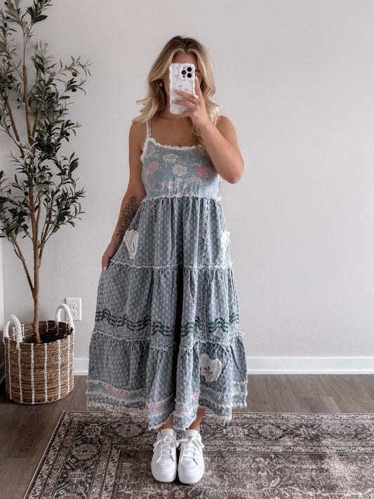 Vintage Denim Midi Dress