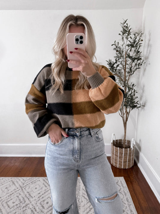 Pumpkin Spice Striped Sweater