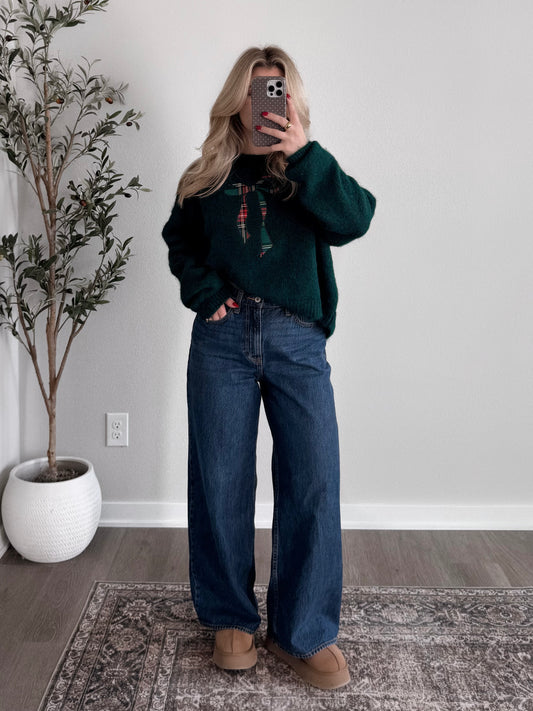 Vintage Christmas Bow Sweater Final Sale