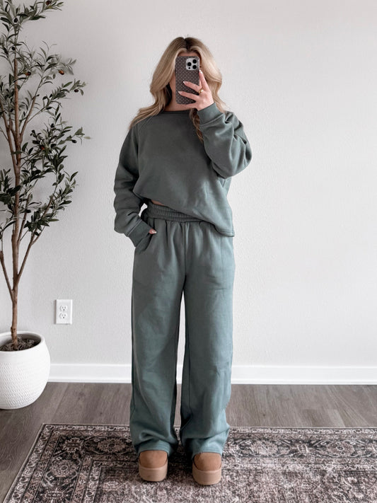 Relax & Repeat Sweat Set / Ash Green