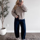 Lodge Striped Knit Cardigan / Oat Navy Combo