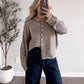 Lodge Striped Knit Cardigan / Oat Navy Combo