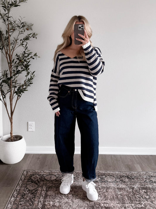 Nautical Striped Knit Sweater