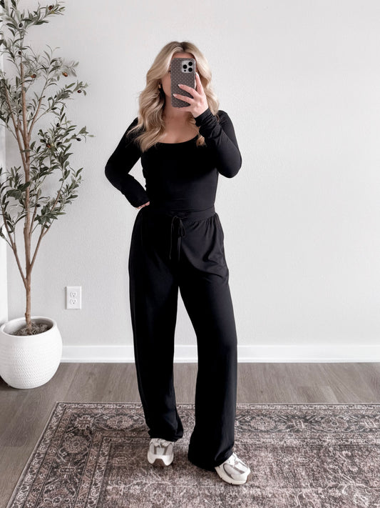 Core Comfort Butter Lounge Set / Black