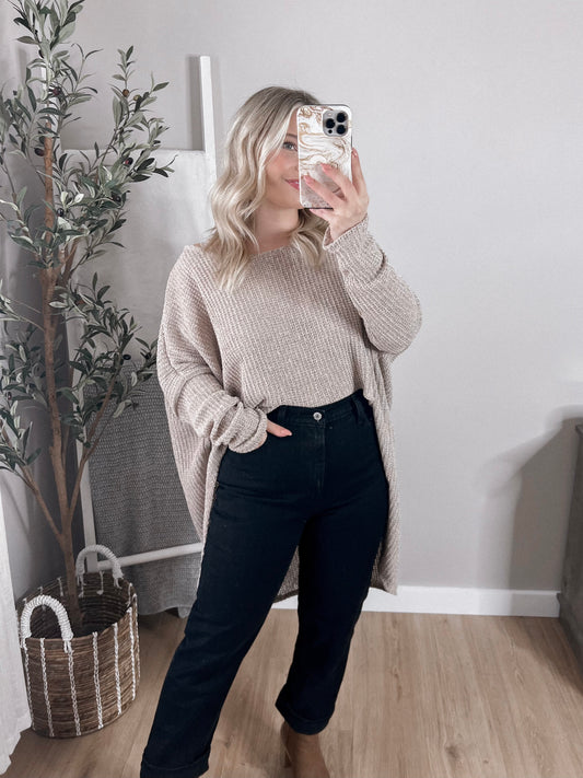 Highs And Lows Waffle Knit Top Final sale s