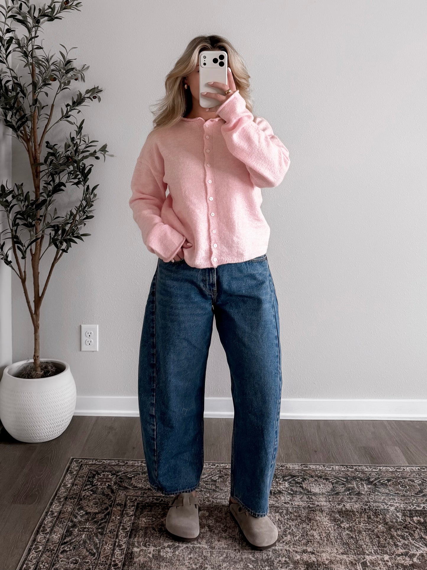 Augie Knit Button Cardigan / Sherbet