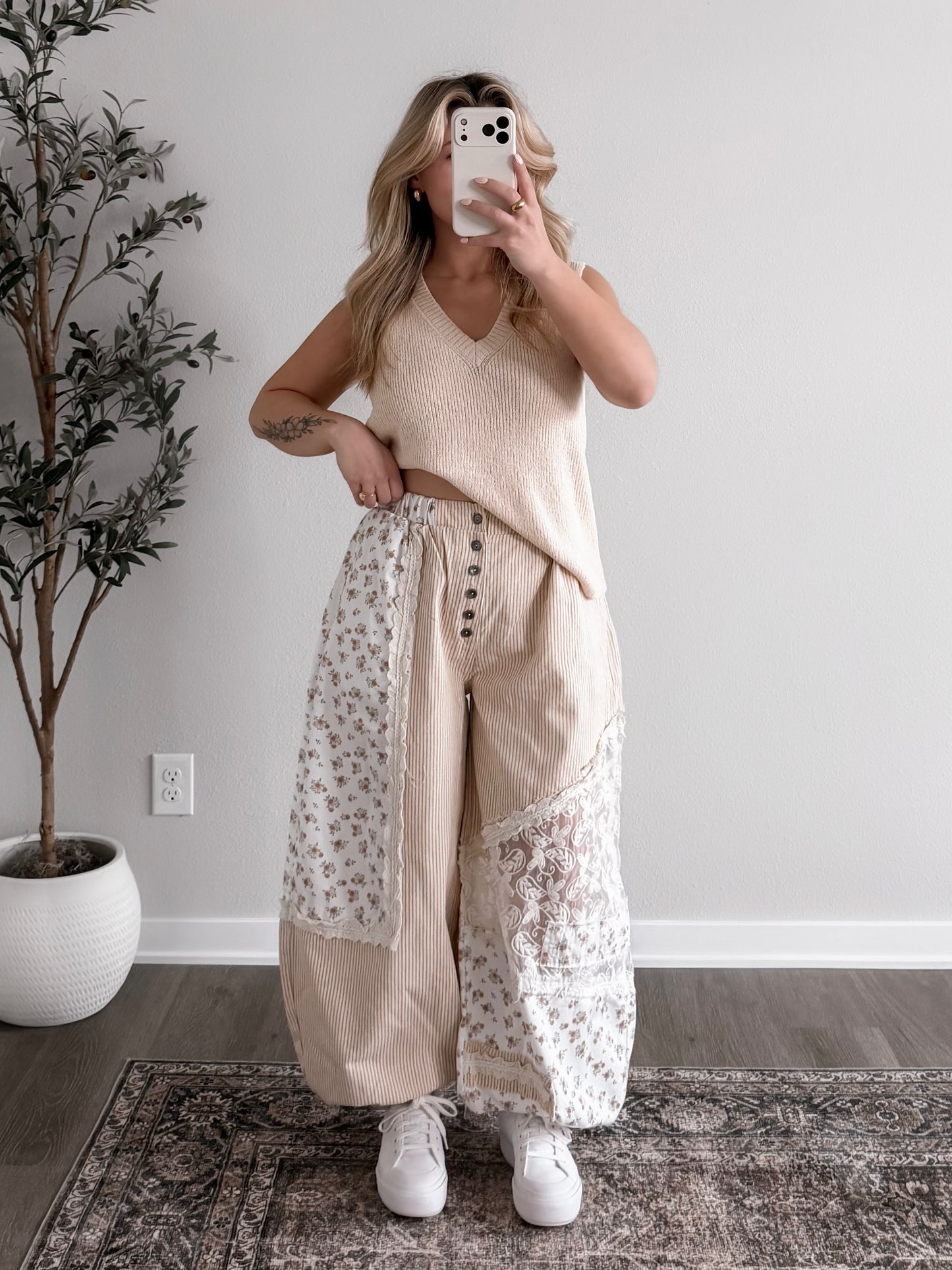 Millie Striped Boho Barrel Pant