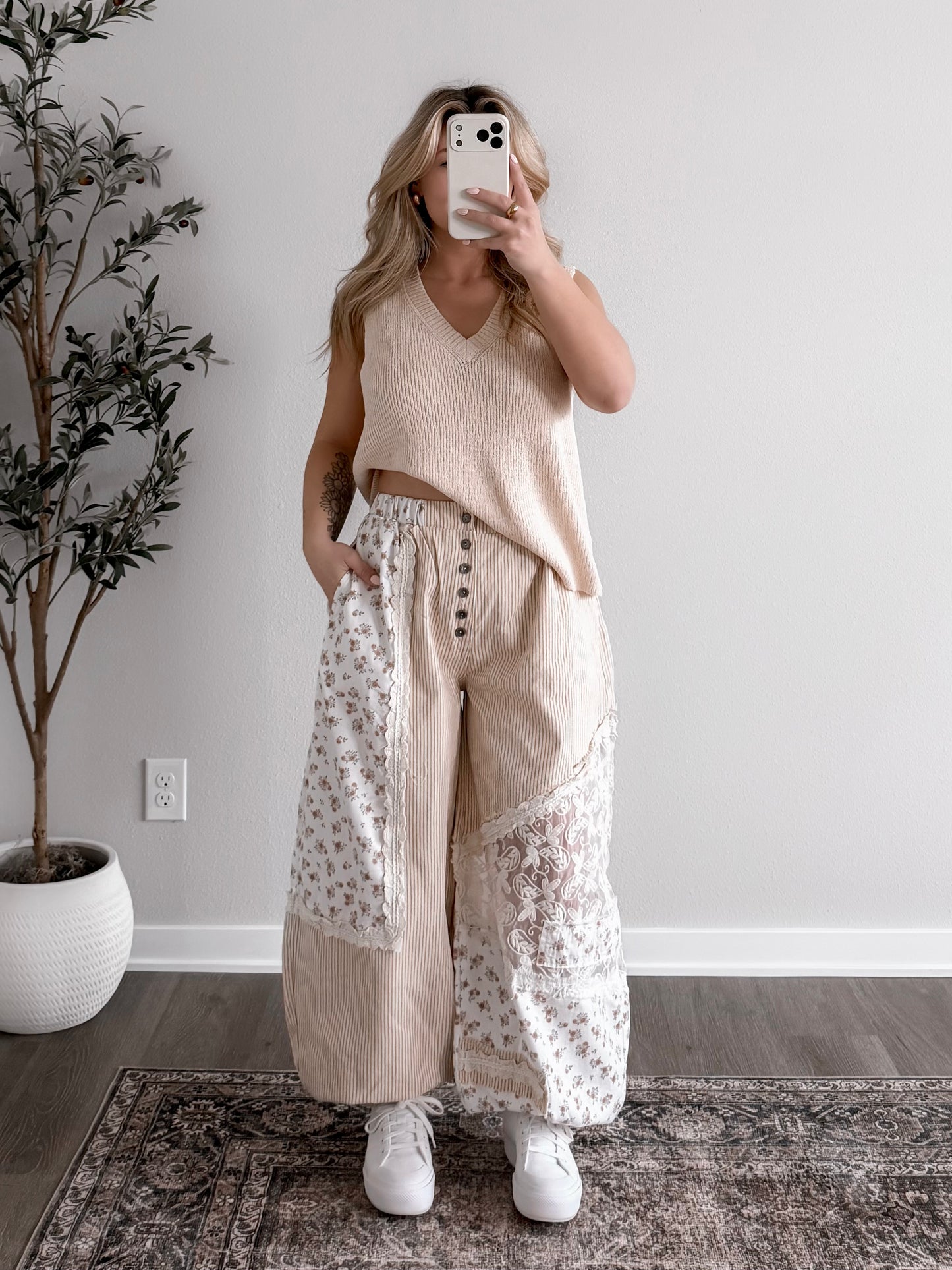 Millie Striped Boho Barrel Pant