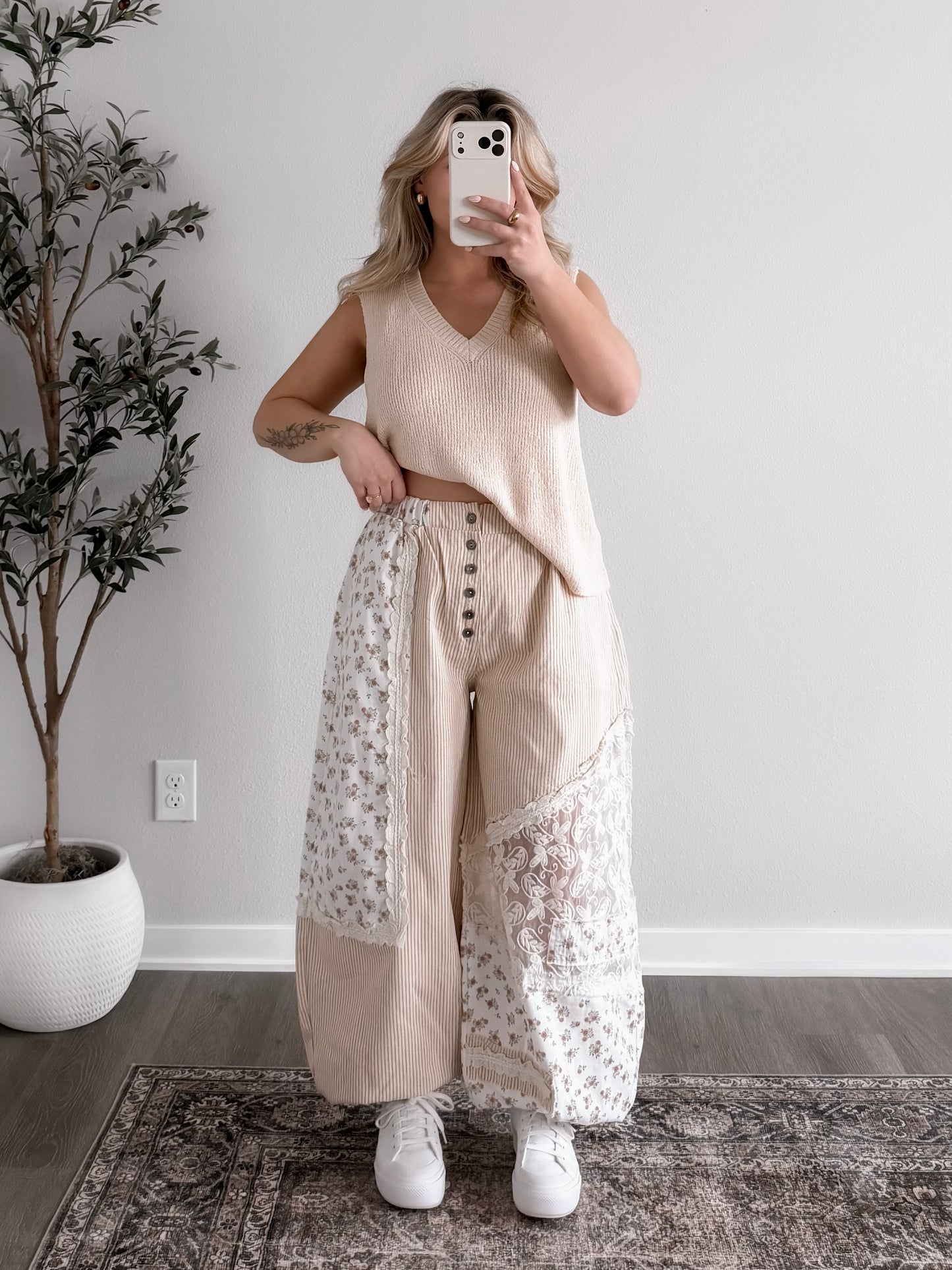 Millie Striped Boho Barrel Pant