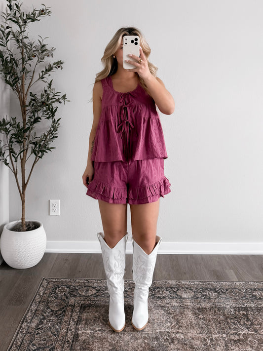 Orchid Haze Short Set (Restocking Mid April)