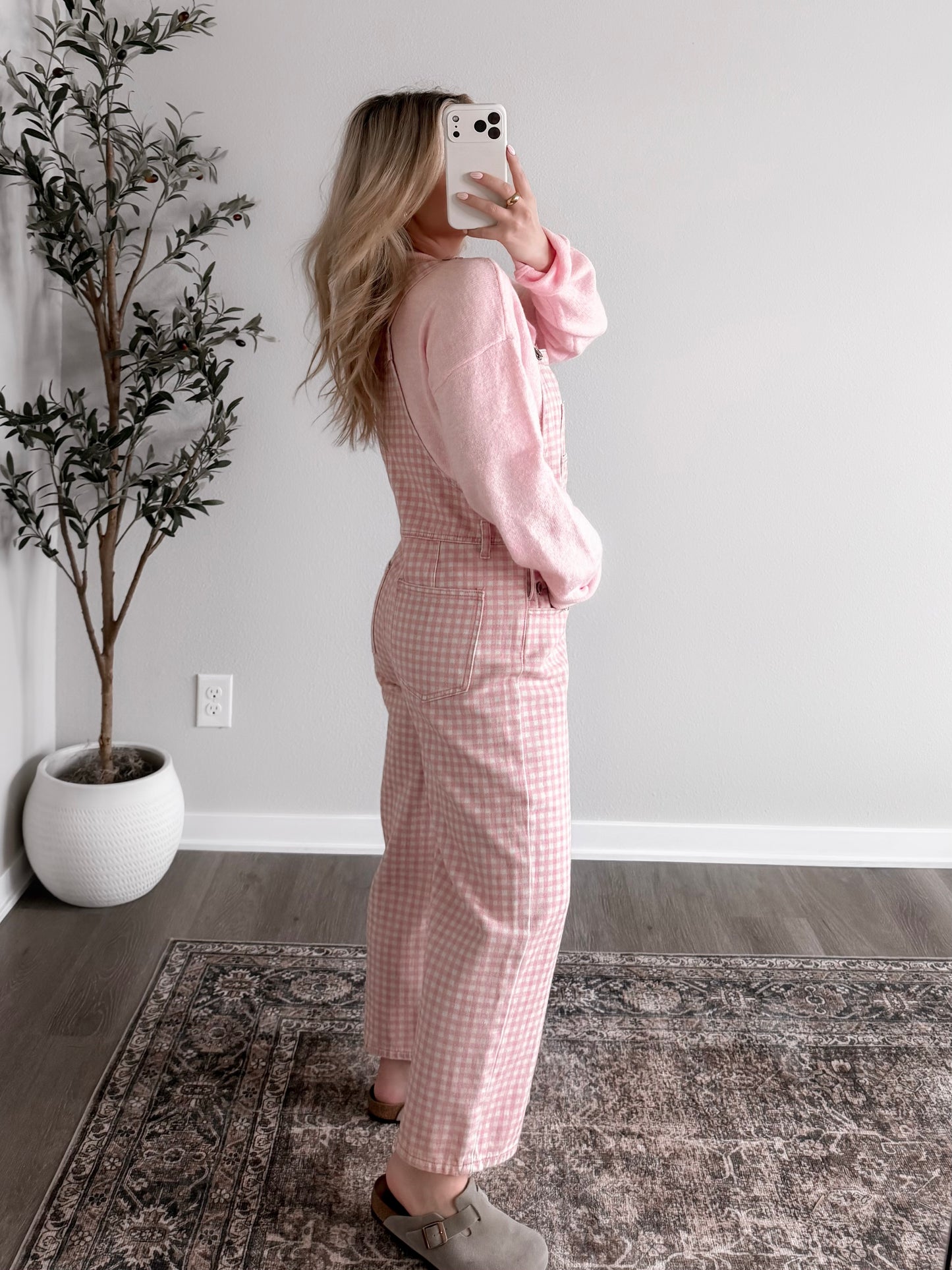 Farm Gingham Relaxed Overalls / Pink (Possible Restock💗)