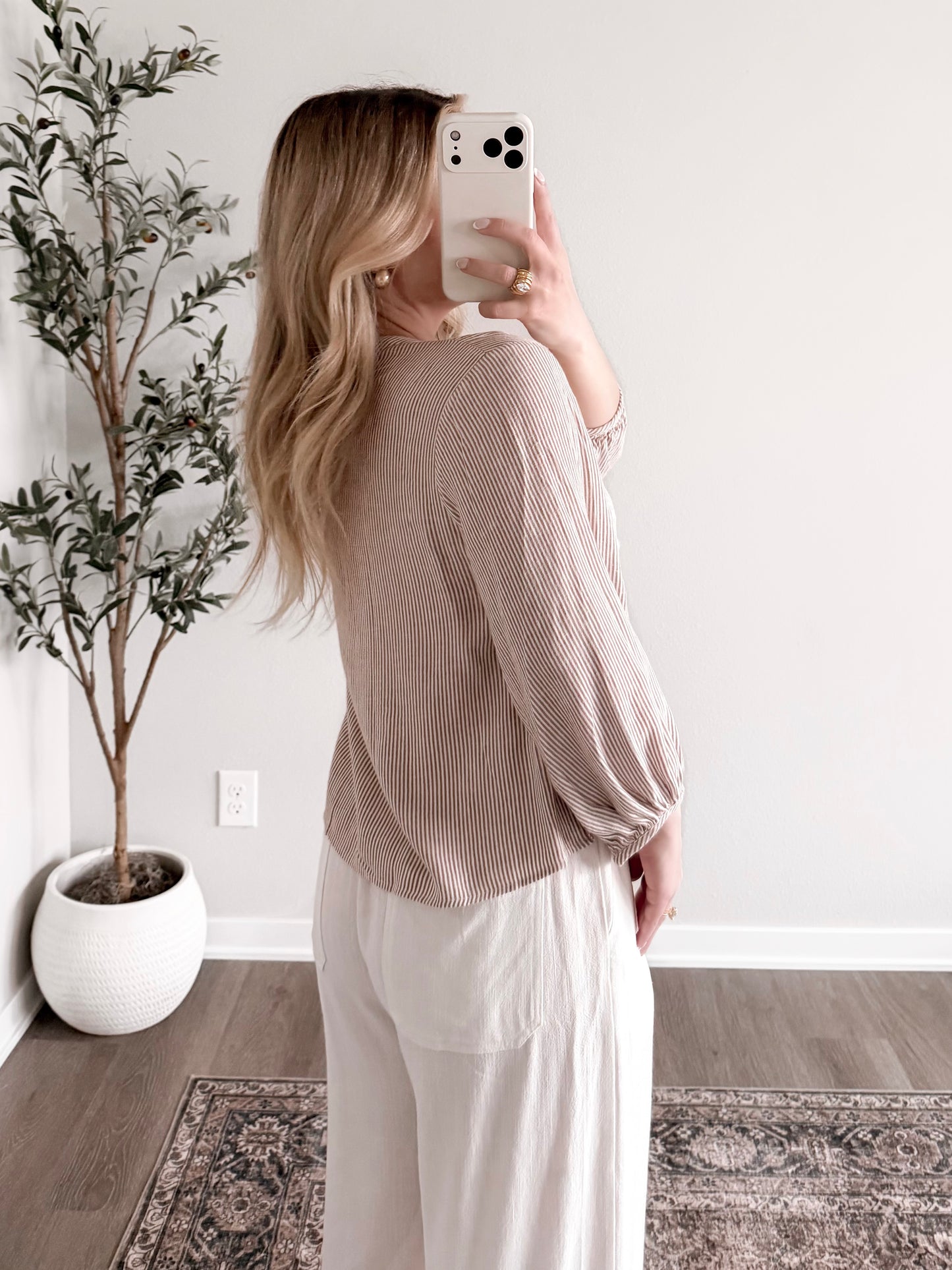 Sandbar Embroidered Striped Top