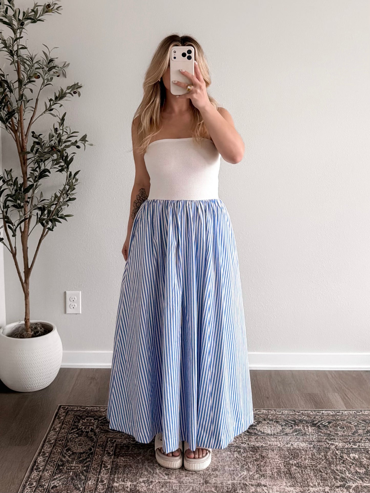 Beach House Striped Midi Dress