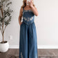 Delaney Denim  Embroidered Jumpsuit (Restocking 3.09)
