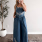 Delaney Denim  Embroidered Jumpsuit (Restocking 3.09)