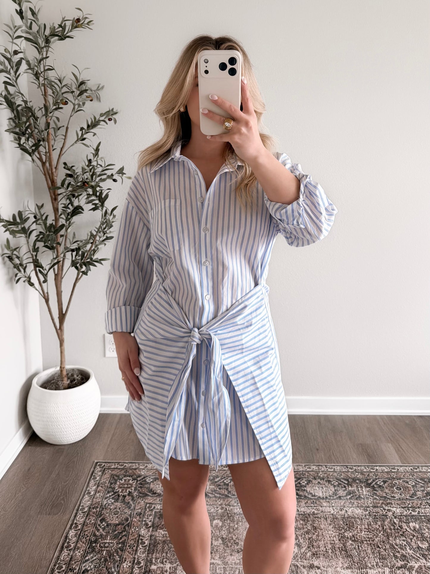 Harbor Breeze Striped Shirt Dress