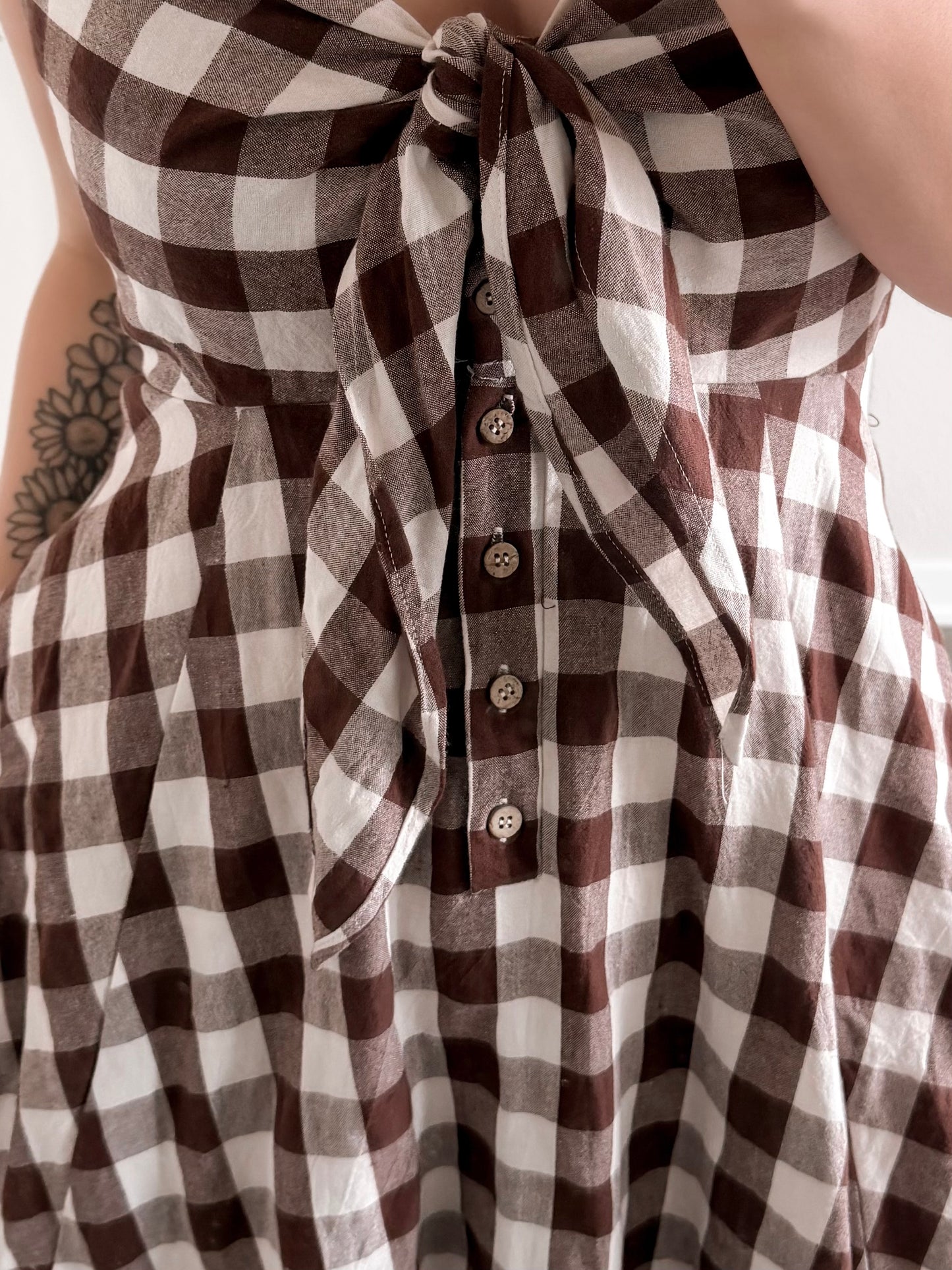 Picnic Blanket Gingham Midi Dress