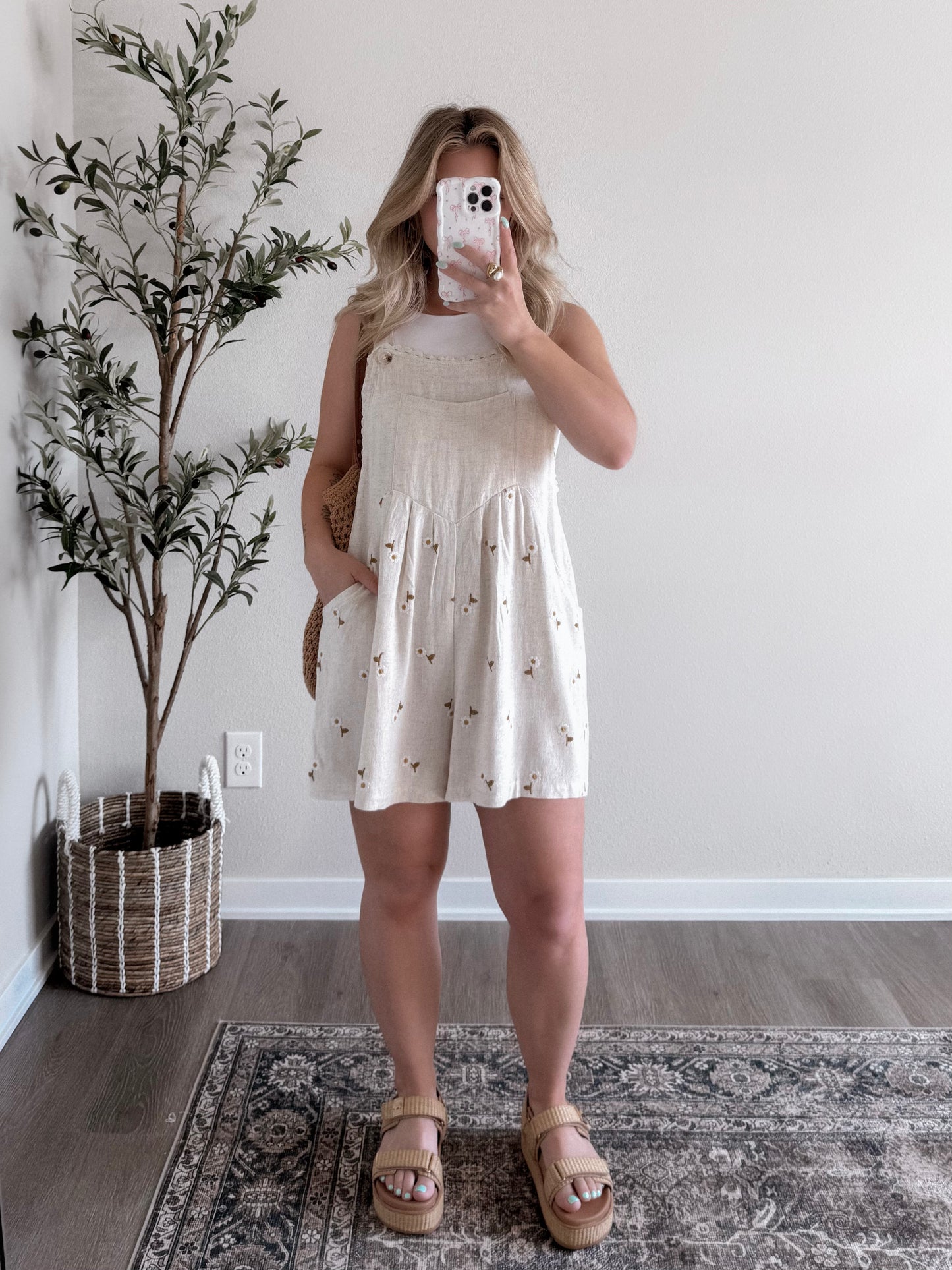Sunflower Fields Embroidered Romper